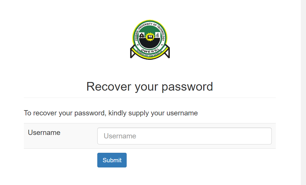 How to Retrieve FUTO student portal login password