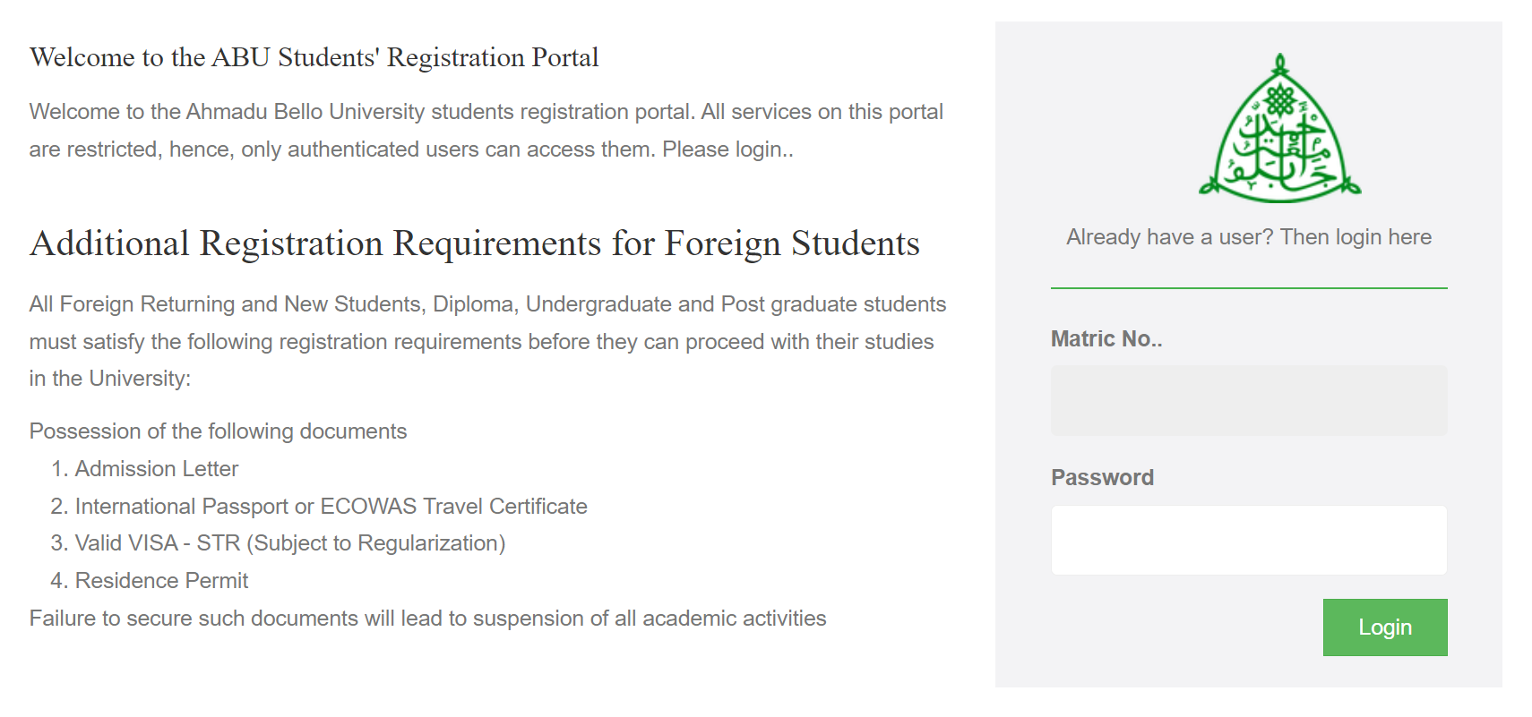 ABU Student Portal Login: Steps Required