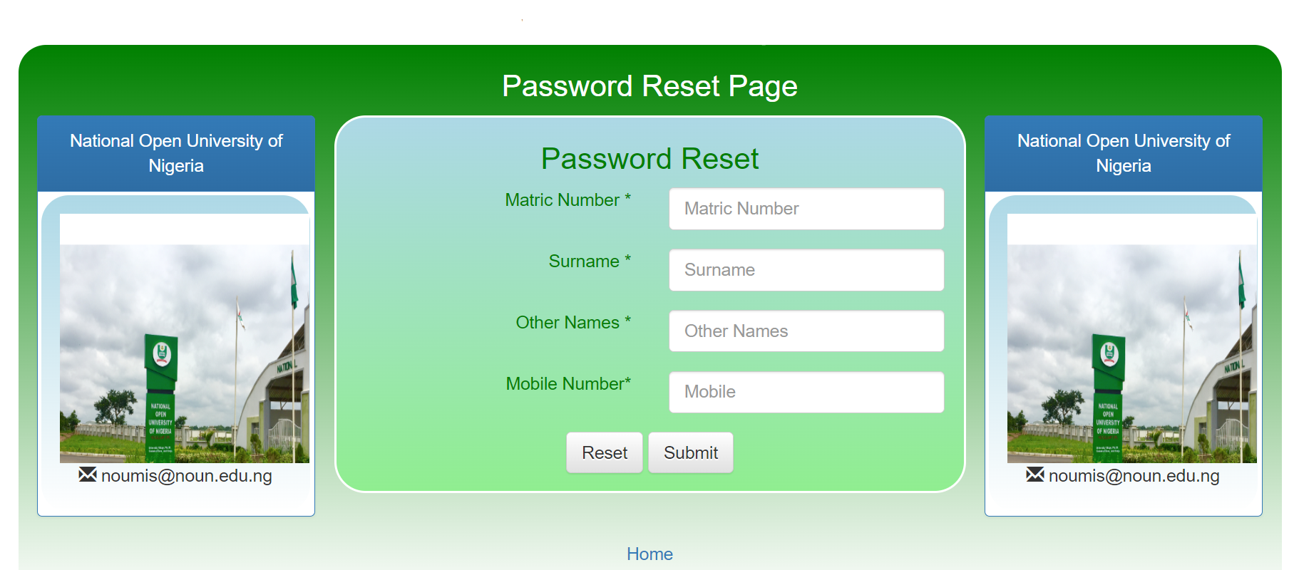 How to Retrieve NOUN student portal login password