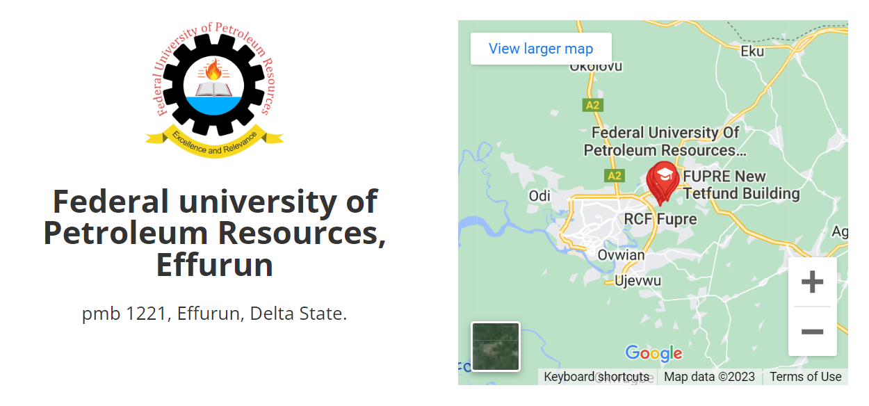 Federal University of Petroleum Resources Effurun (FUPRE) Contact Address and Location