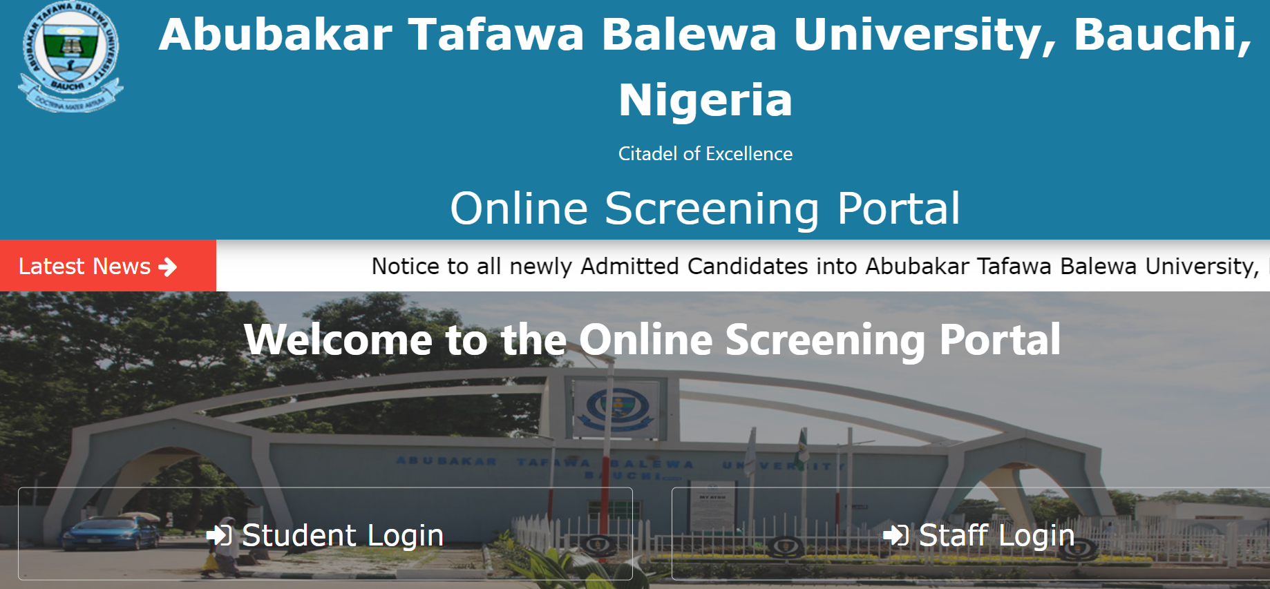 How to Login to the ATBU screening portal As A Candidate